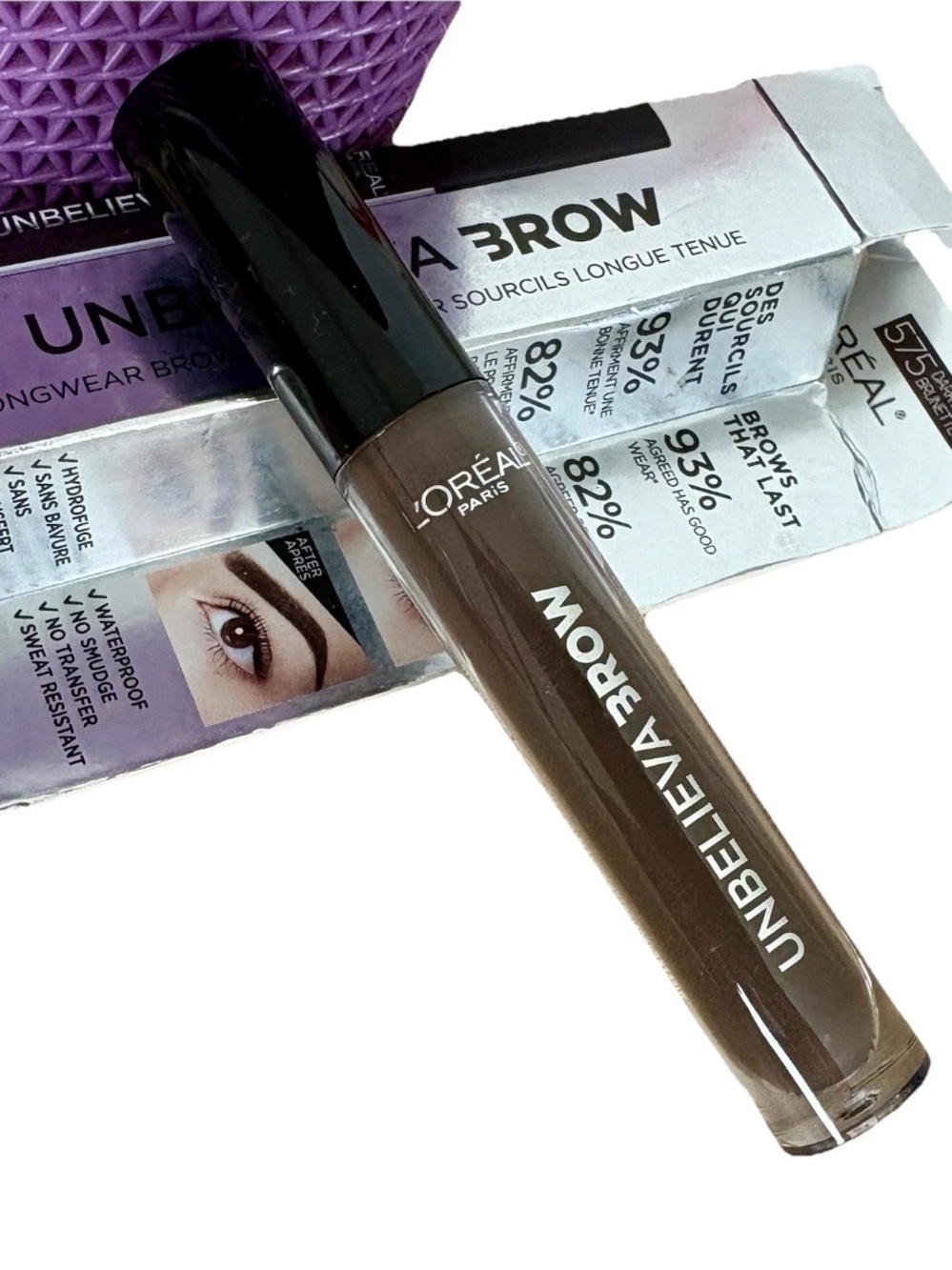 NIB L’ORÉAL PARIS UNBELIEVA-BROW Longwear SWEATPROOF Gel 575-DARK BRUNETTE/BROWN